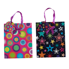 Glitter Gift Bag 18 x 23cm, assorted